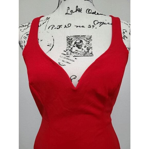 ❤ NWT B. Darlin Strappy V-Neck Sexy Back Clubwear Party Red Hot Dress SIZE M - Picture 12 of 15